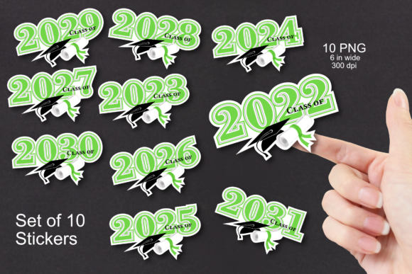 Download Green Class of 2022-2031 Sticker Set - Premium Bundle
