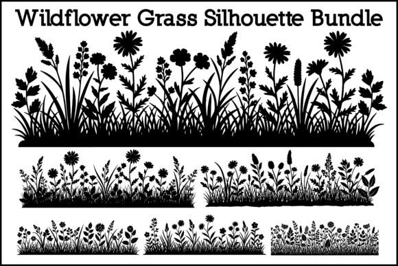 Download Wildflower Grass Silhouette Bundle - Flower Collection