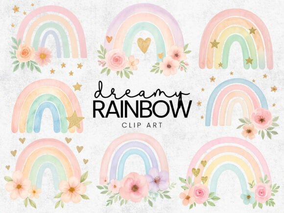 Download Paster Rainbow with Flowers PNG Clipart - Flower Collection