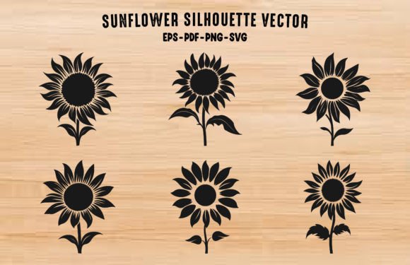 Download Sunflower Silhouette Vector Bundle - Flower Collection