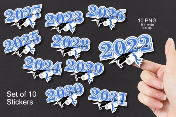 Download Blue Class of 2022-2031 Sticker Set - Premium Bundle